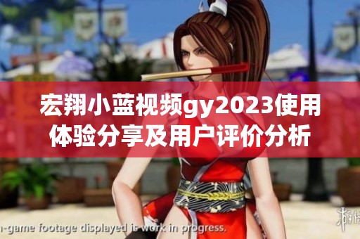 宏翔小蓝视频gy2023使用体验分享及用户评价分析
